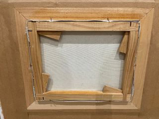 Cuadro paisaje madera