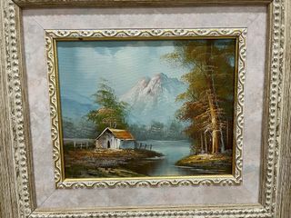 Cuadro paisaje madera