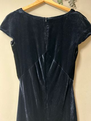 Vestido fiesta terciopelo negro y azul marino