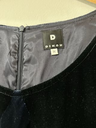 Vestido fiesta terciopelo negro y azul marino