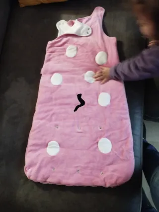 Saco dormir Minnie Mouse rosa lunares