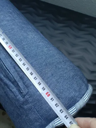 Rulo cojín de espuma azul y gris