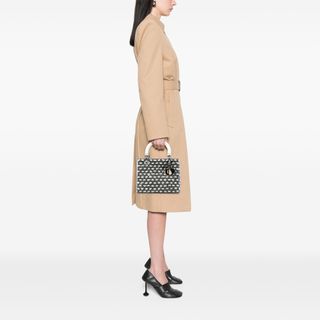 Lady Dior Medium Tweed Grigio Bianco