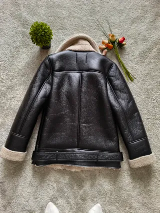 Cazadora Stradivarius Doble Faz Negra Mujer