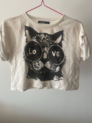 Camiseta Shana Gato con Gafas Talla M