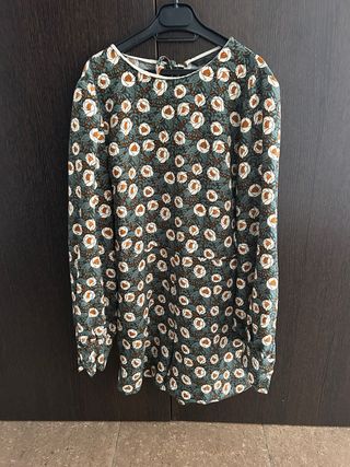 Mono Zara floral verde talla S