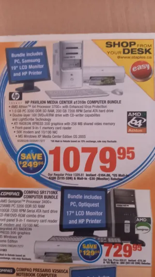 Ordenador HP Windows XP Media Center Edition 2005