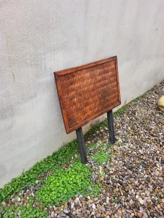 Mesa auxiliar plegable madera y metal