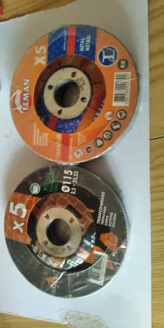 9 Discos Corte 4 corte piedra y 5 corte metal, 115