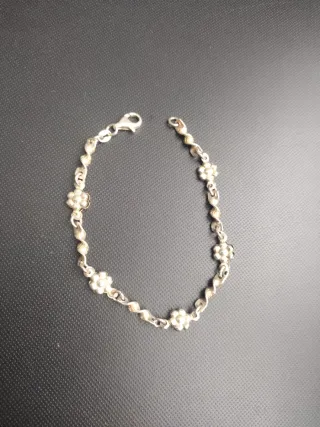 Pulsera Plata Ley Flores
