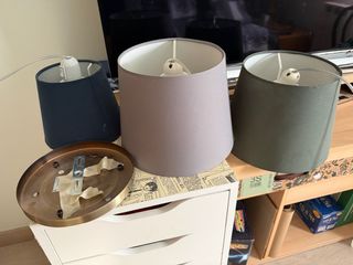 Lámpara con tulipas azul, gris. O x separado