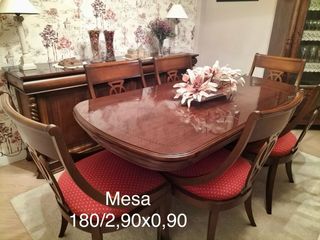 Conjunto Comedor Cerezo: Mesa y 6 Sillas