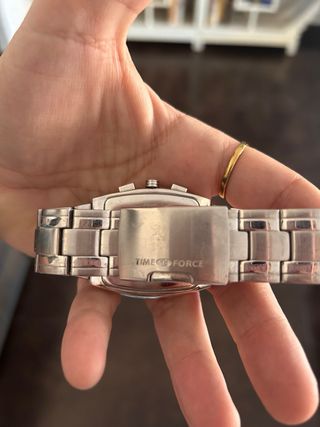 Reloj Time Force Cronógrafo Blanco y Plateado