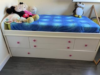 Cama nido blanca con cajones