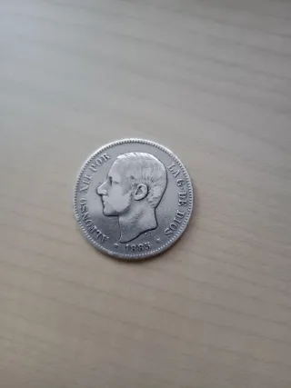 Cinco Pesetas 1885 *87* Alfonso XIII