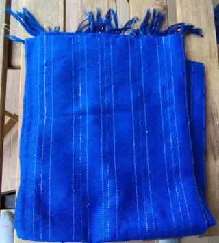 Set sciarpa scozzese, sciarpa blu e cappello