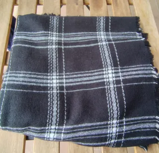 Set sciarpa scozzese, sciarpa blu e cappello