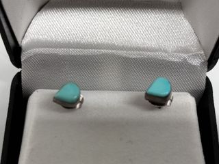 Pendientes Plata Ley y Turquesa Vintage Argent