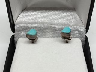 Pendientes Plata Ley y Turquesa Vintage Argent