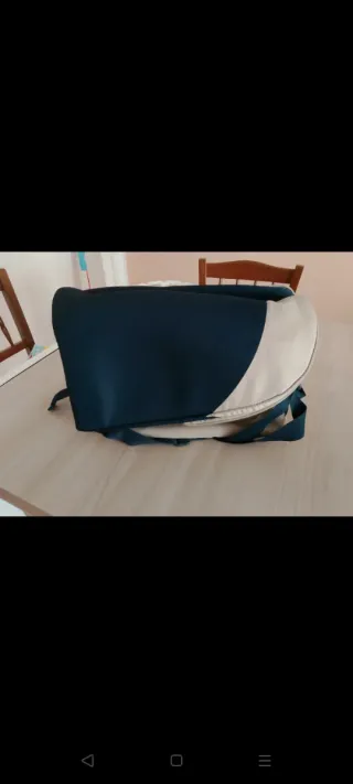 Borsone per bambini beige e blu