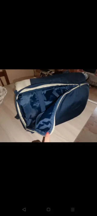 Borsone per bambini beige e blu