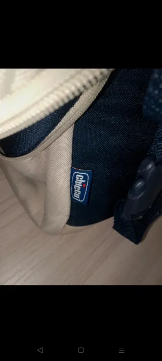 Borsone per bambini beige e blu