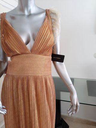 Vestido fiesta Ana Torres dorado