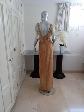 Vestido fiesta Ana Torres dorado