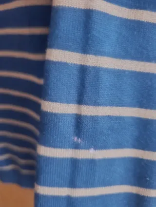 Jersey cuello alto rayas azul y beige