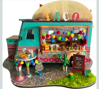 Miniatura Camión Comida Taco DIY NUEVO maqueta