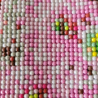 Cuadro flores multicolor hecho perlitas plastico