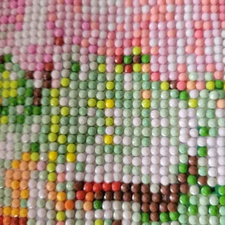 Cuadro flores multicolor hecho perlitas plastico