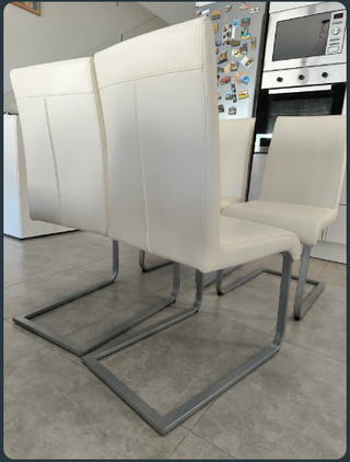 4 Sillas Comedor Voladizas Blancas