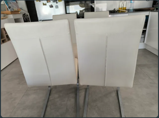 4 Sillas Comedor Voladizas Blancas