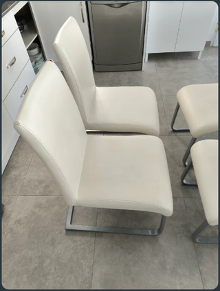 4 Sillas Comedor Voladizas Blancas