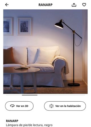 Lámpara de pie IKEA negra y dorada
