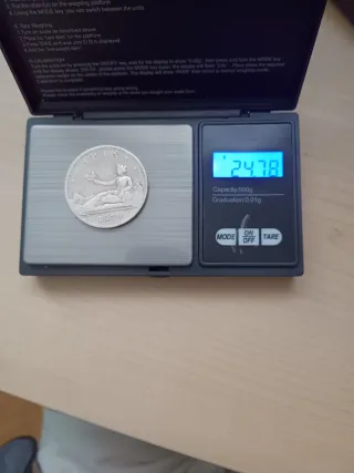 Cinco Pesetas 1870 estrellas 18-70