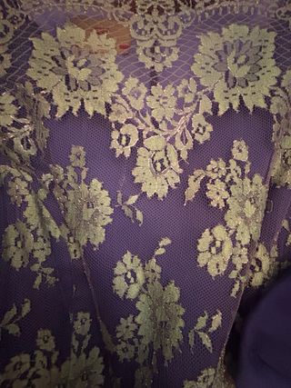 Vestido de madrina morado y turquesa