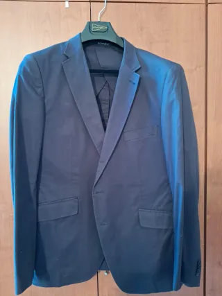 Chaqueta de traje azul hombre