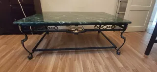 Mesa Centro Vintage Mármol y Forja