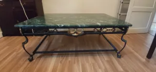 Mesa Centro Vintage Mármol y Forja