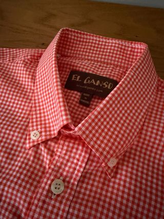 Camisa cuadros El Ganso naranja Talla 38