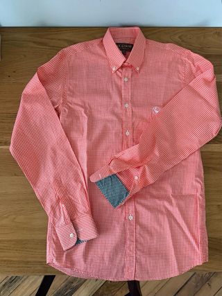 Camisa cuadros El Ganso naranja Talla 38