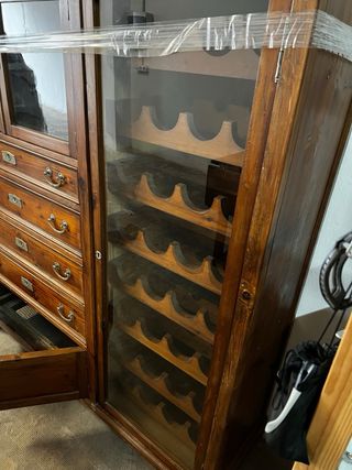Alacena antigua madera maciza vitrina