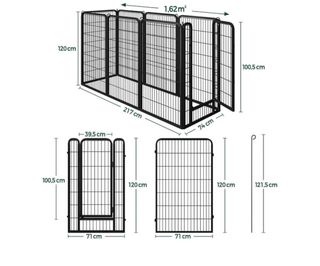 Parque metálico para perros (interior/exterior).