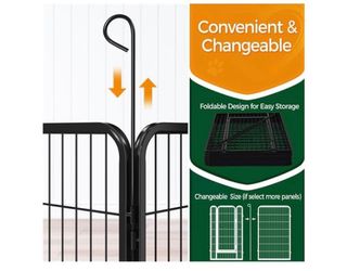 Parque metálico para perros (interior/exterior).