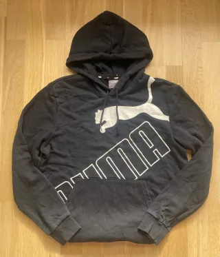 Sudadera Puma Negra con Logo Grande