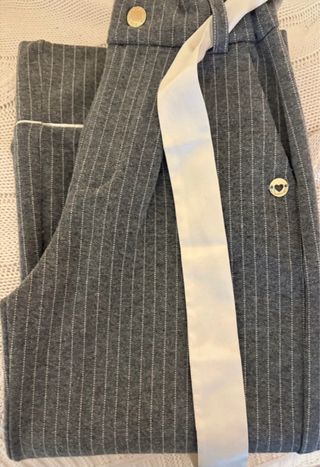 Pantaloni bambina righe grigie 5/6 anni