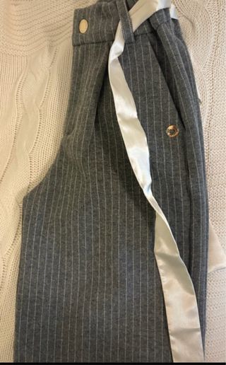 Pantaloni bambina righe grigie 5/6 anni