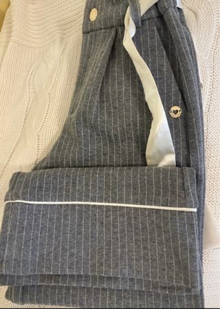 Pantaloni bambina righe grigie 5/6 anni